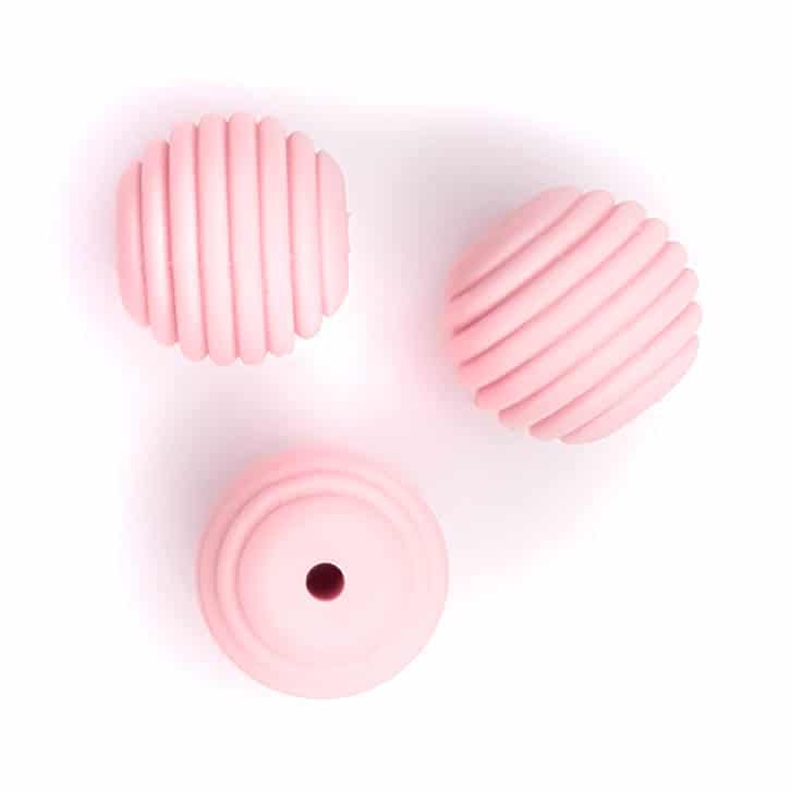 Perles en silicone nid d'abeille 16 mm pêche rose