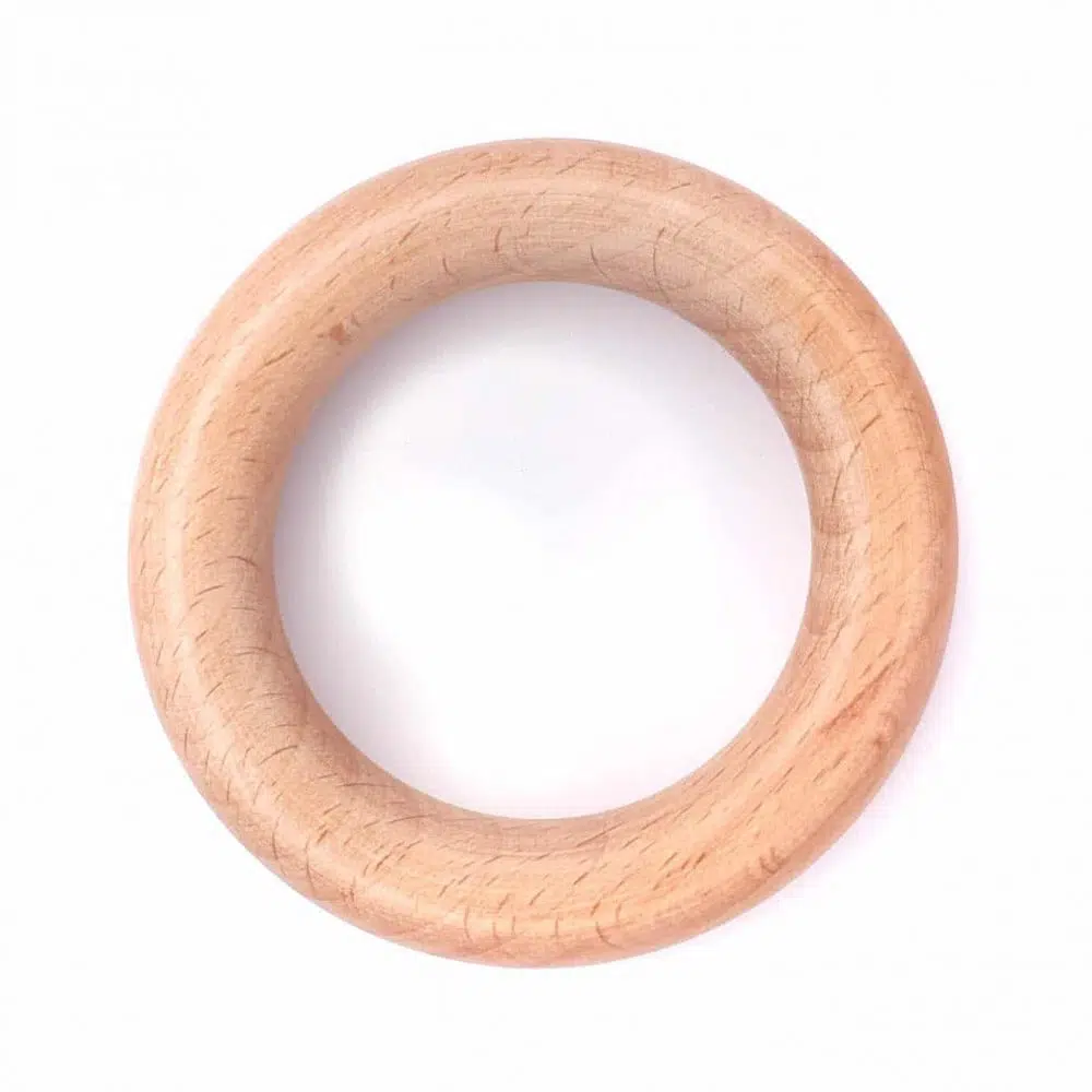 Beukenhouten ring 7 cm glad afgewerkt zichtbare nerf