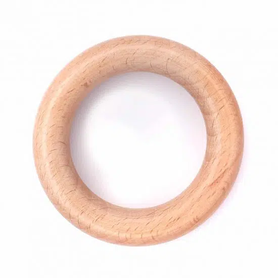 Beukenhouten ring 7 cm glad afgewerkt zichtbare nerf