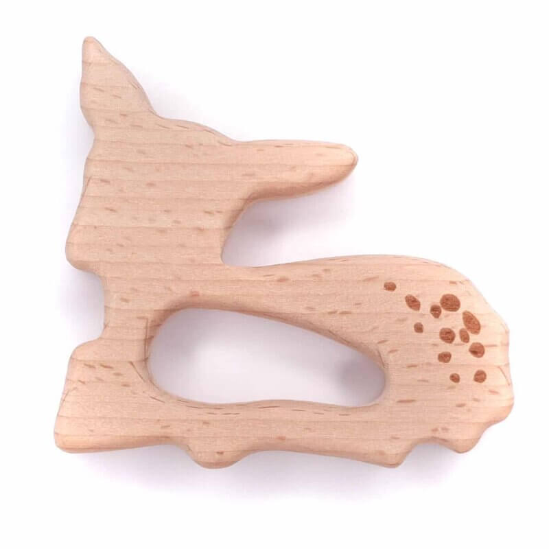 Wooden teething ring deer
