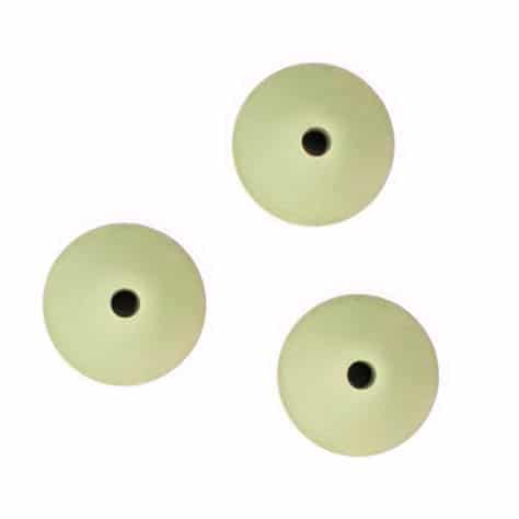 Silicone bead oval disc 15 mm pistachio