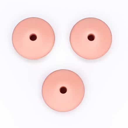 Perles de silicone ovales disque 15 mm nude