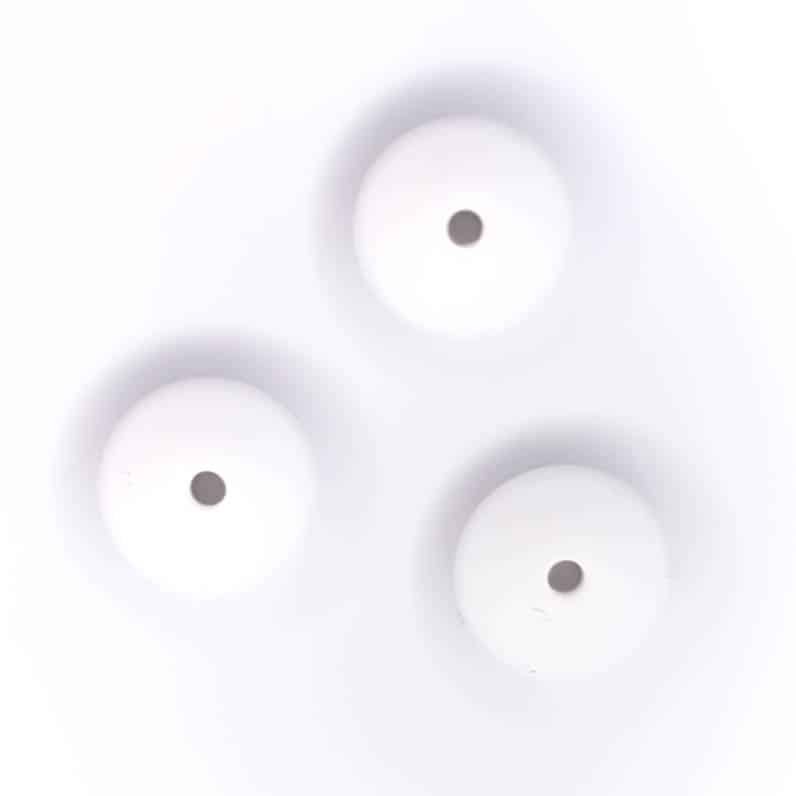 Siliconen kralen ovaal discus 15 mm wit