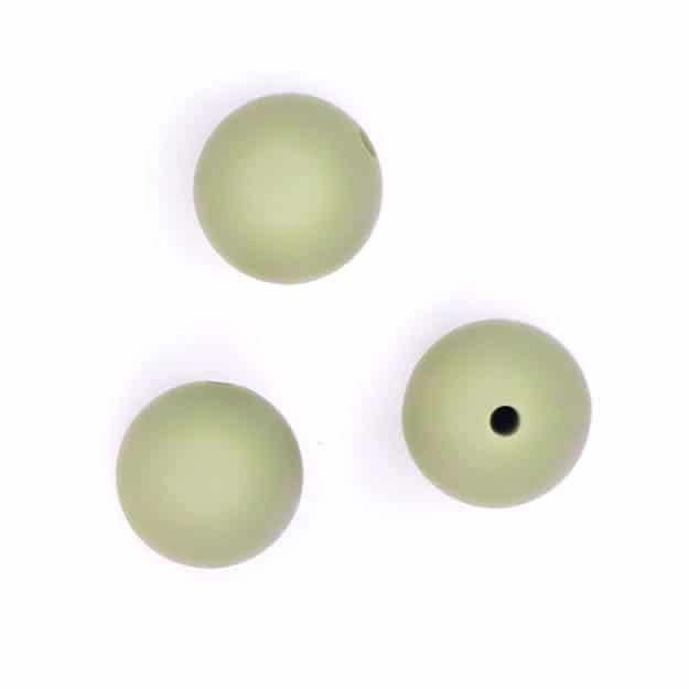 Silicone beads pistachio 16 mm