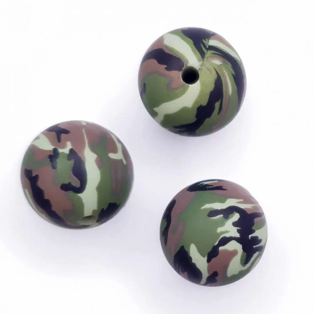 Camouflage print siliconen kralen 12 mm