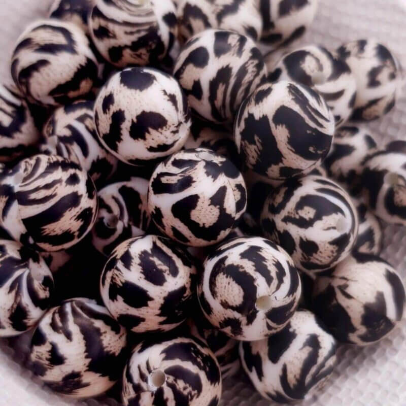 Leopard Panther Print Silicone Original Beads close up