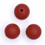 Siliconen kralen 16 mm roest rood
