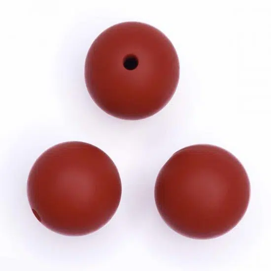 Siliconen kralen 16 mm roest rood