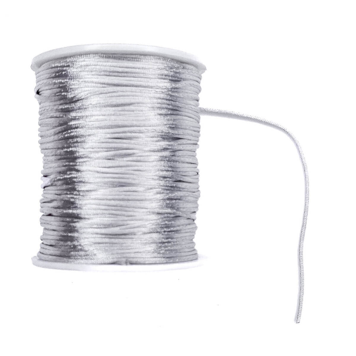 Satin cord 1.5 mm silver pacifier cord teething ring pram spoiler