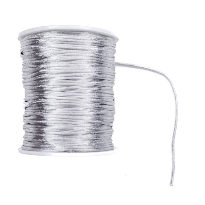 Satin cord 1.5 mm silver pacifier cord teething ring pram spoiler