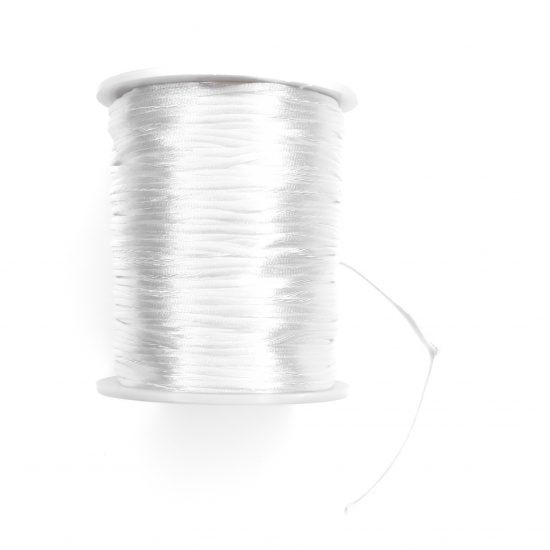 Satijnkoord 1,5 mm wit speenkoord bijtring wagenspanner