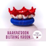 Haakpatroon Koningsdag Jootje Haakcadeautjesbijtring kroon Nederlandse vlag haakpatronen