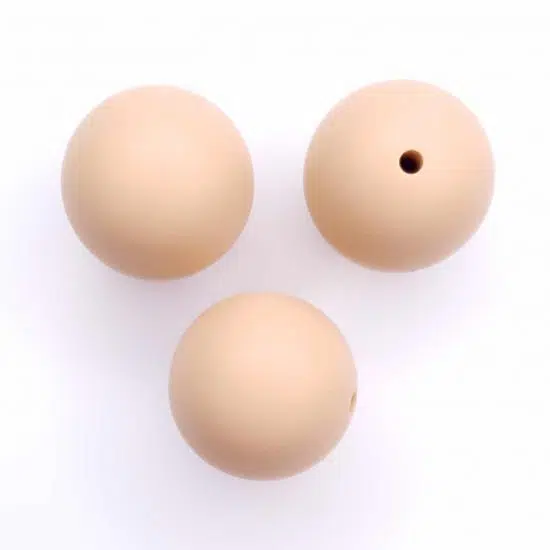 Siliconen kralen 20 mm zand
