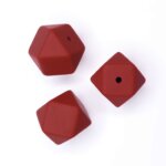 Siliconen kralen Hexagon 17 mm Roest Rood