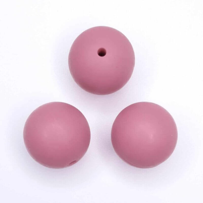 Silicone beads raspberry round 20 mm