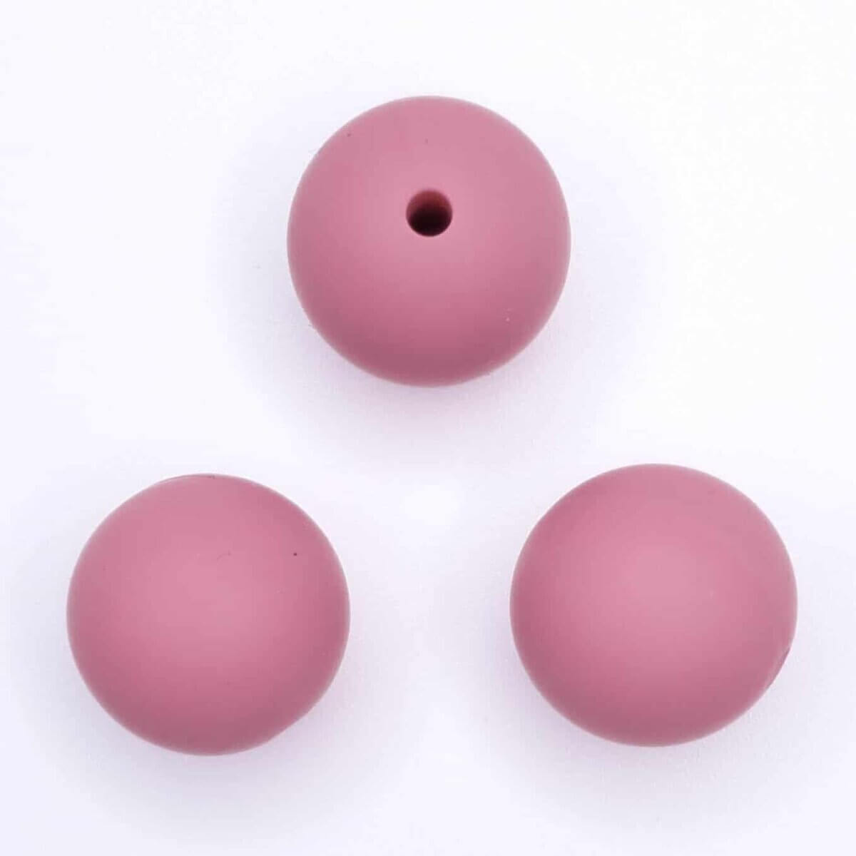 Perles de silicone framboise rondes 16 mm