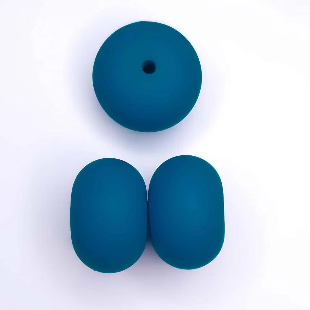 Siliconen kralen Teal Blauw Abacus 23 mm BPA Vrij