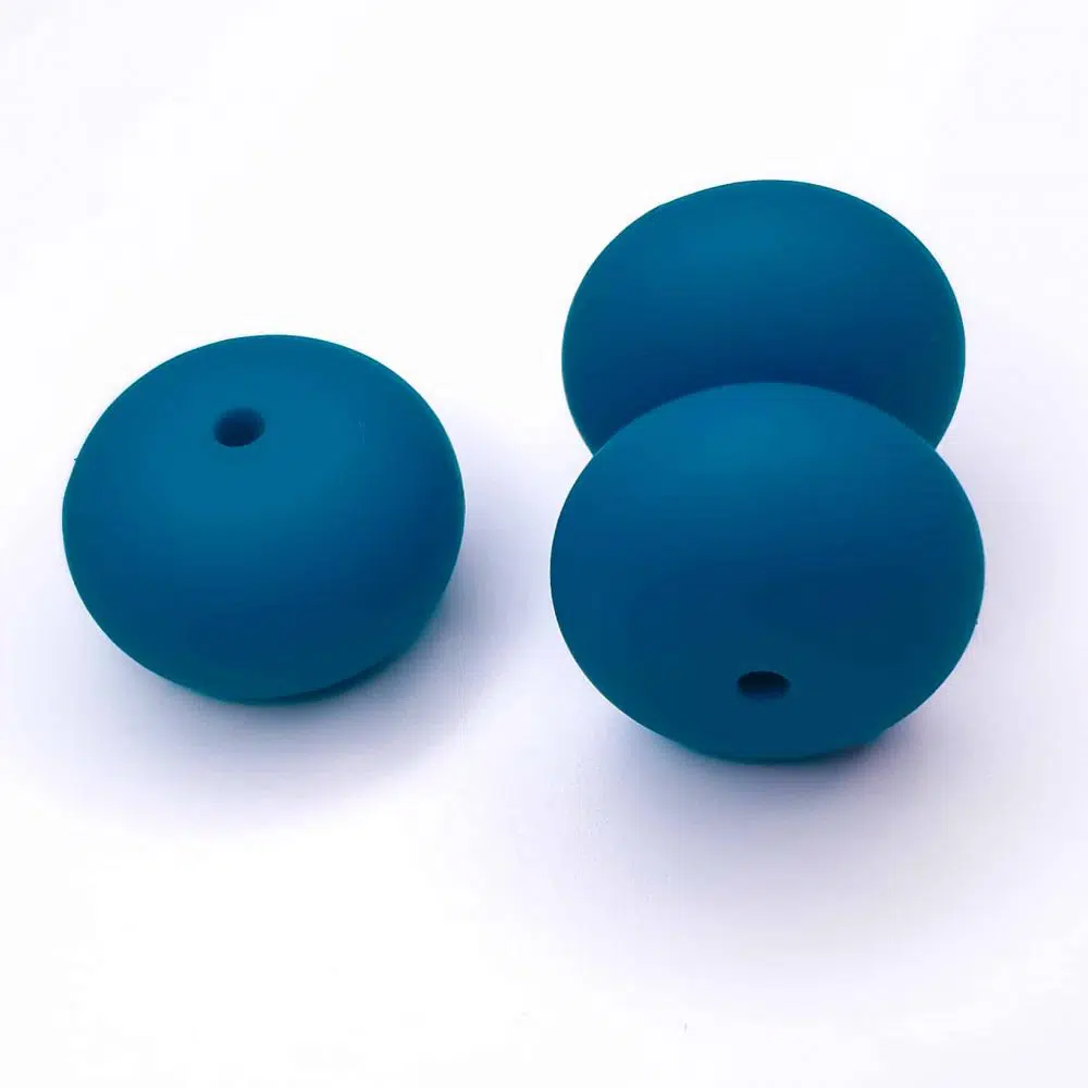 Siliconen kralen Teal Blauw Abacus 23 mm