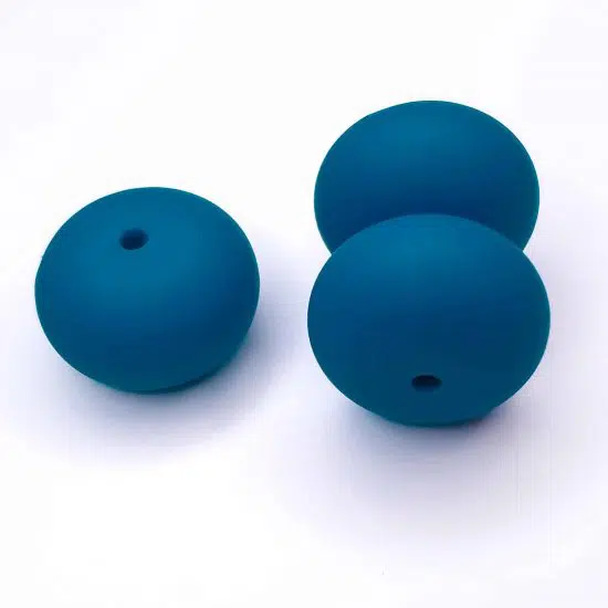 Siliconen kralen Teal Blauw Abacus 23 mm