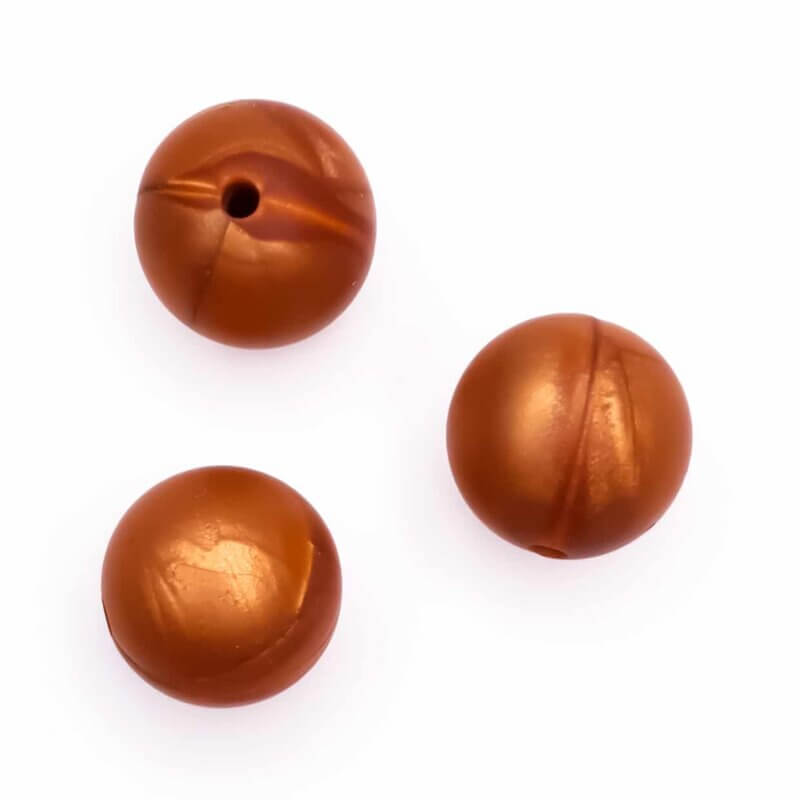 Silicone beads 16 mm copper bronze