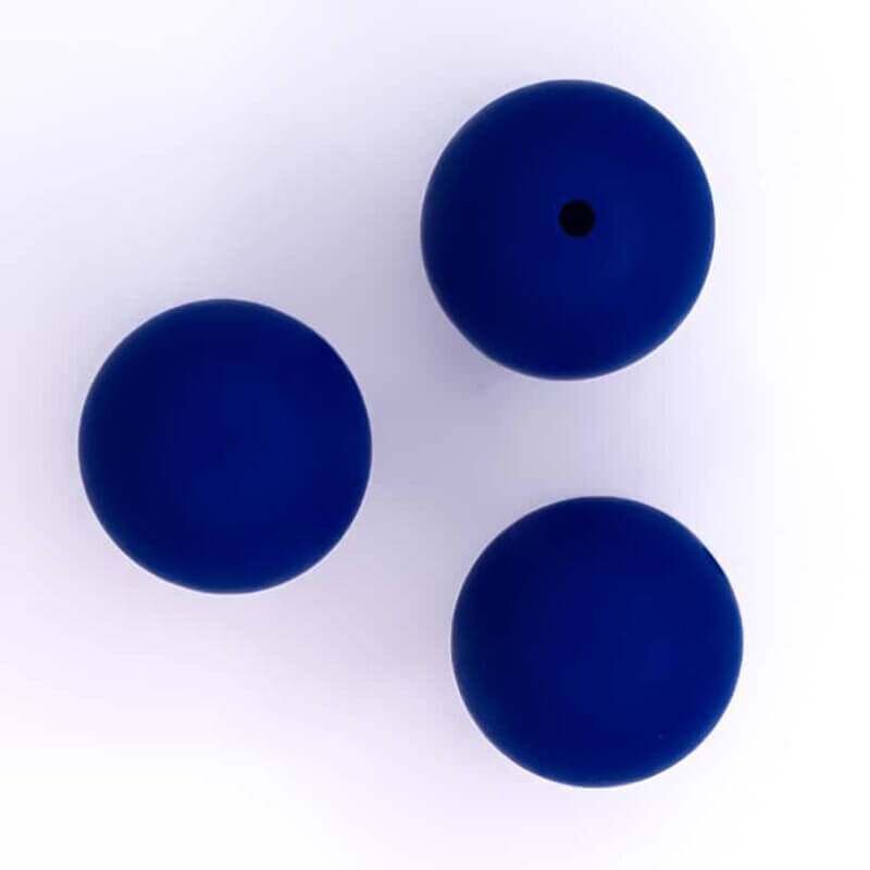 Perles en silicone 20 mm bleu marine