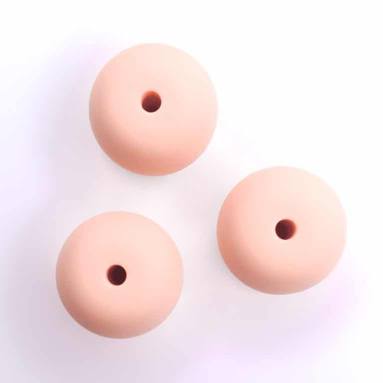 Siliconen kralen abacus perzik roze 23 mm bpa vrij