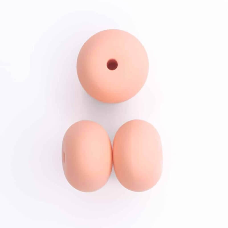 Silicone beads abacus peach pink 23 mm