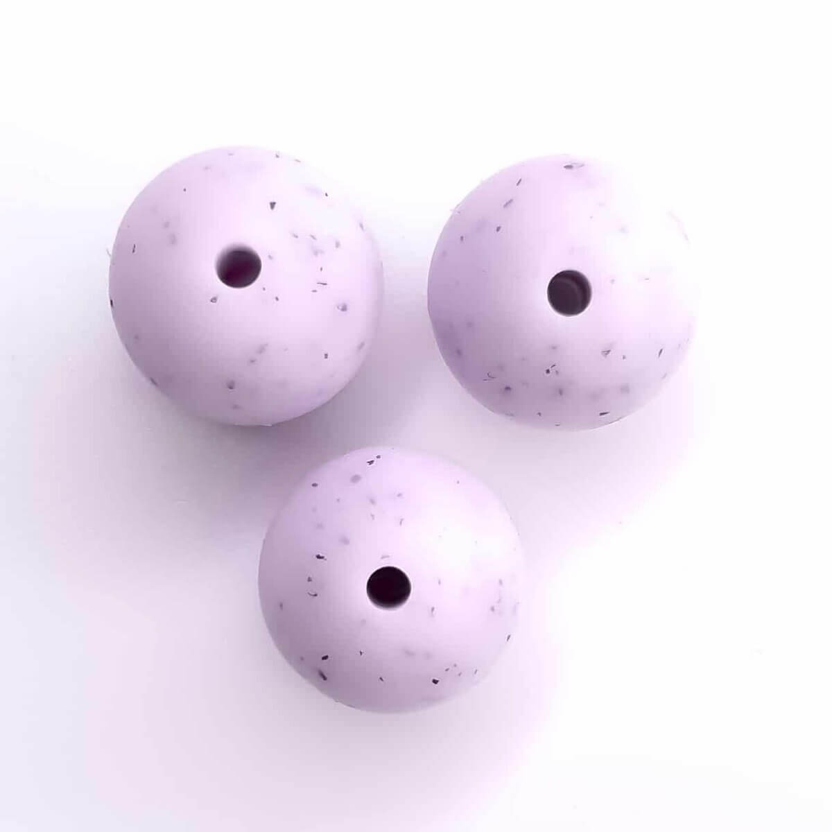 Perles en silicone 16 mm speckle lilas purple