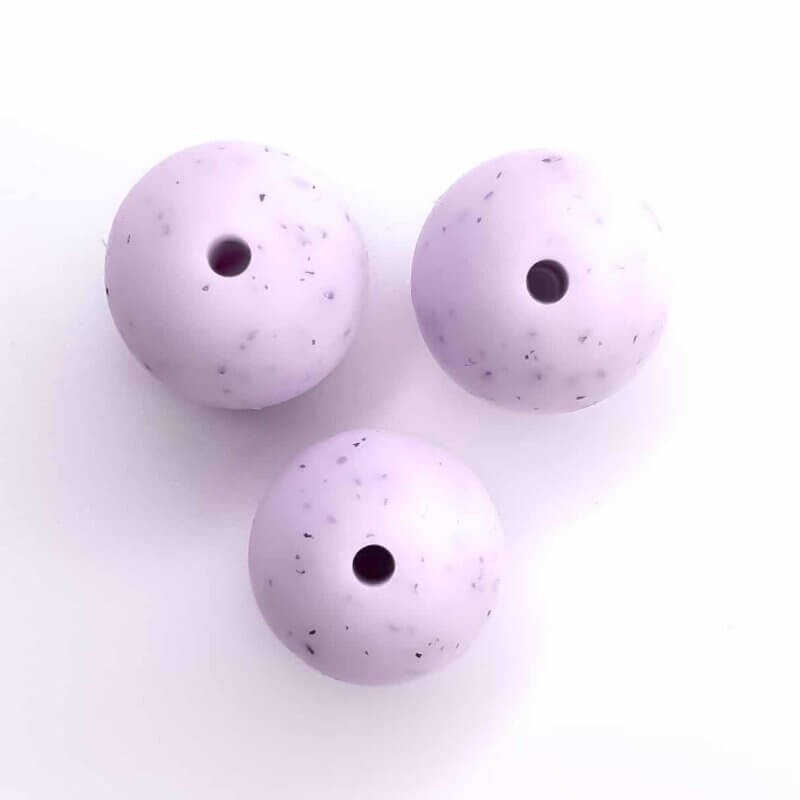 Perles en silicone 16 mm speckle lilas purple