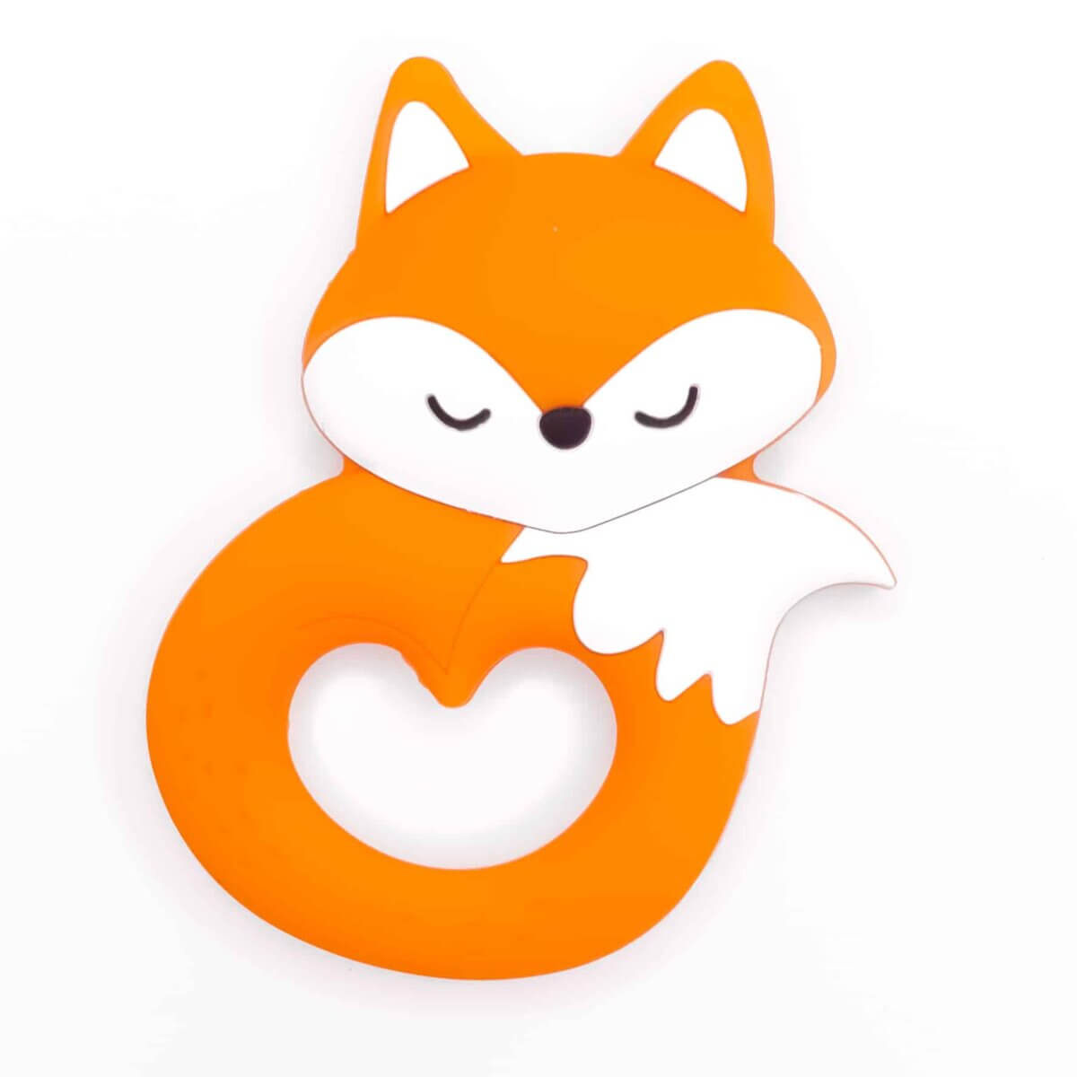 Silicone teething ring fox orange sleeping