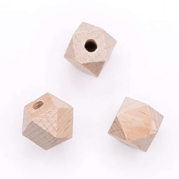 Beech wood hexagon 12 mm baby teething ring teething string teething toy pram pusher NEN