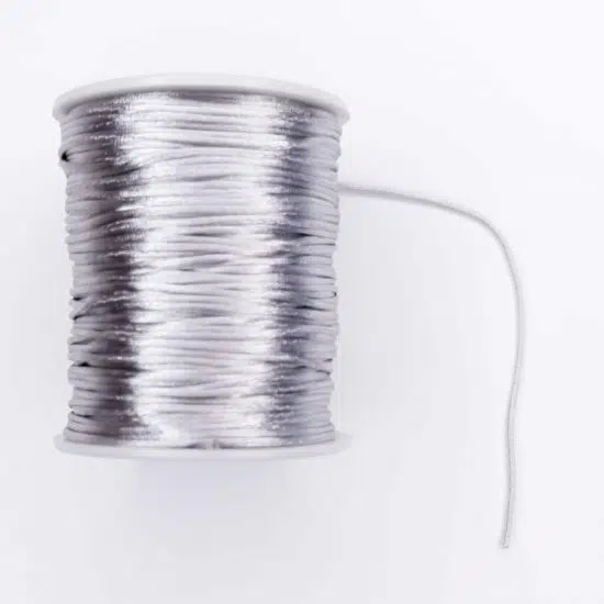 Satijnkoord 1,5 mm zilver speenkoord bijtring wagenspanner