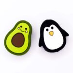 Avocado en pinguïn siliconen kraal BPA vrij