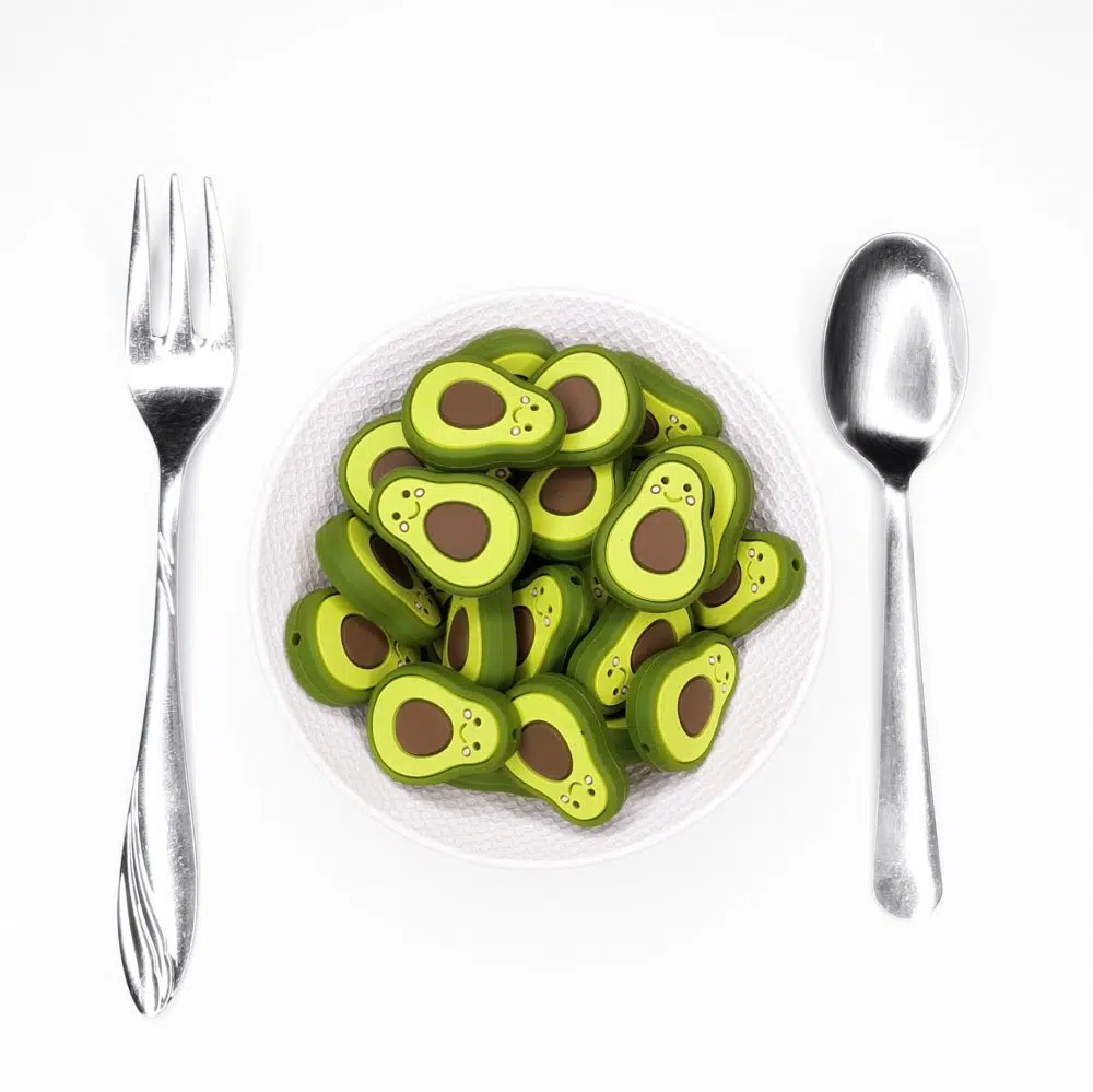 Siliconen kralen avocado leuk eten bpa vrij kindveilig
