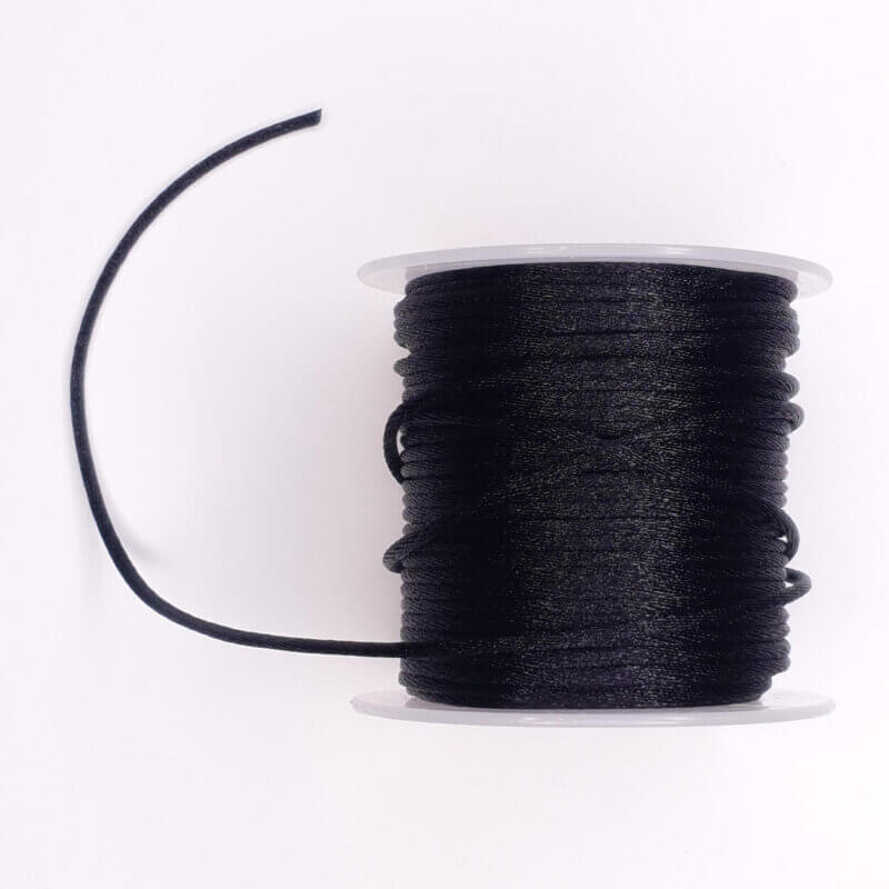 Satin cord 2 mm black teething ring pacifier lanyard pacifier keychain pram hanger