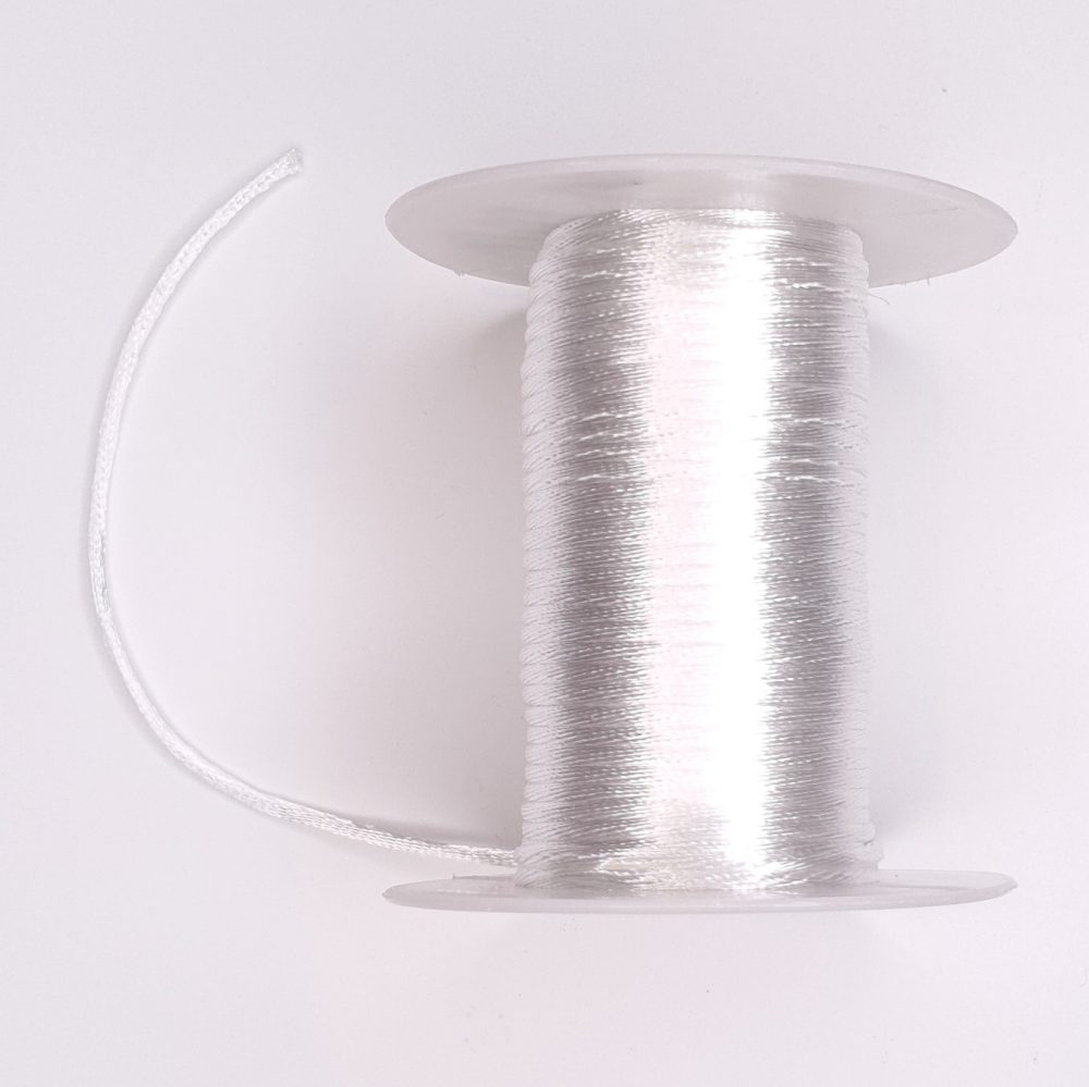 Satijnkoord 2 mm wit bijtring speenkoord wagenspanner sleutelhanger wagenhanger