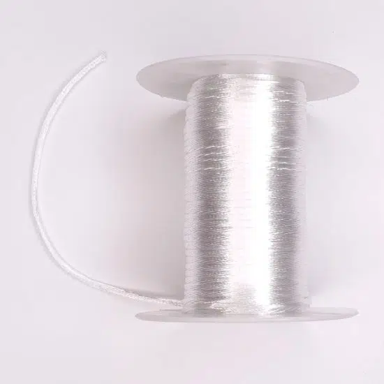 Satijnkoord 2 mm wit bijtring speenkoord wagenspanner sleutelhanger wagenhanger