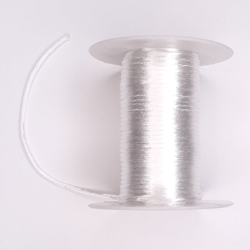 Satin cord 2 mm white teething ring pacifier lanyard pram pusher keychain pram pendant
