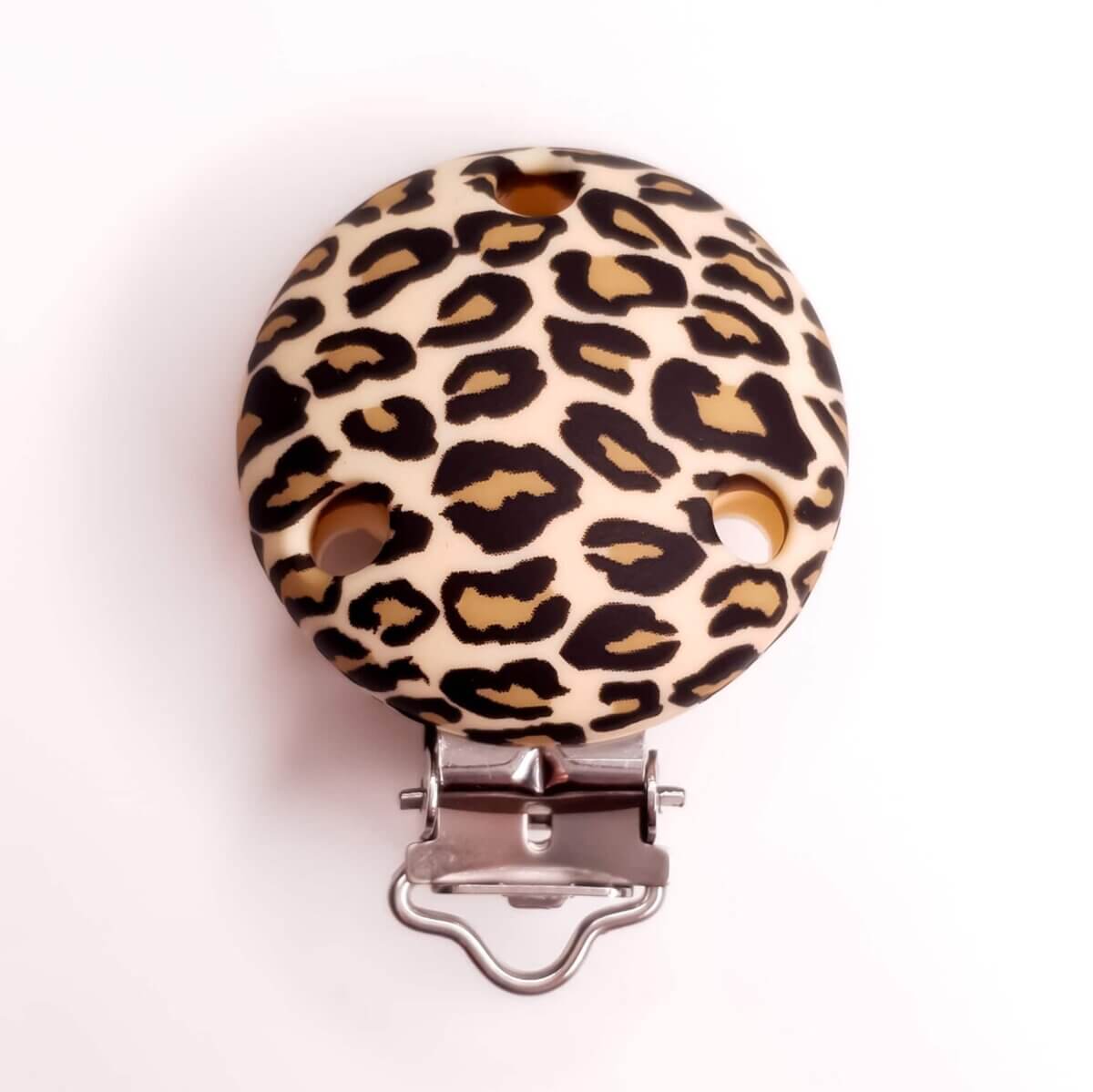Silicone Pacifier Clip leopard beige / brown leopard beads bpa free