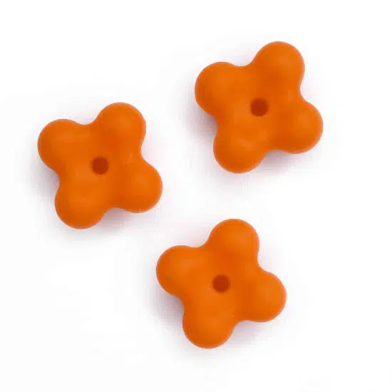 Siliconen kraal quattro orange bpa vrij groothandel baby veilig