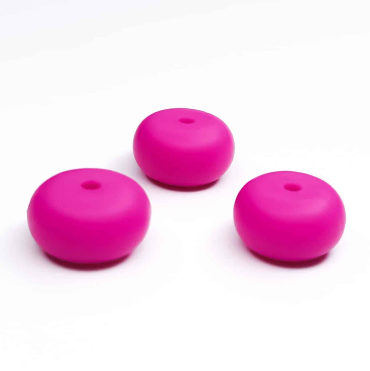 Silicone beads abacus bright pink bpa free teething ring pacifier cord pram string