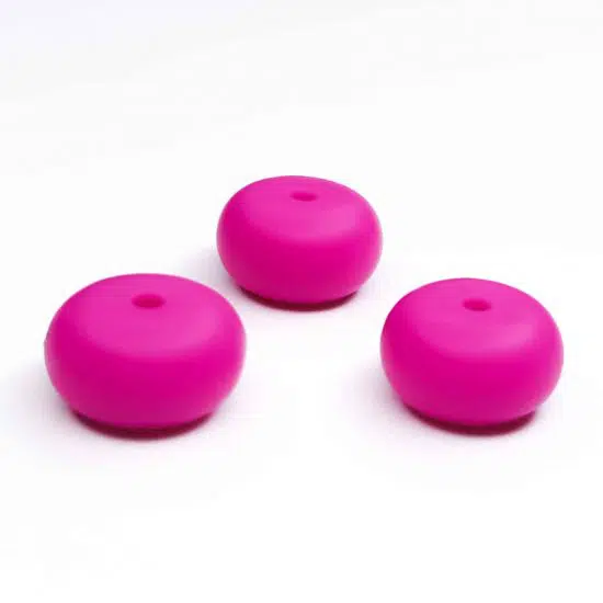Siliconen kralen abacus knal roze bpa vrij bijtring speenkoord wagenspanner