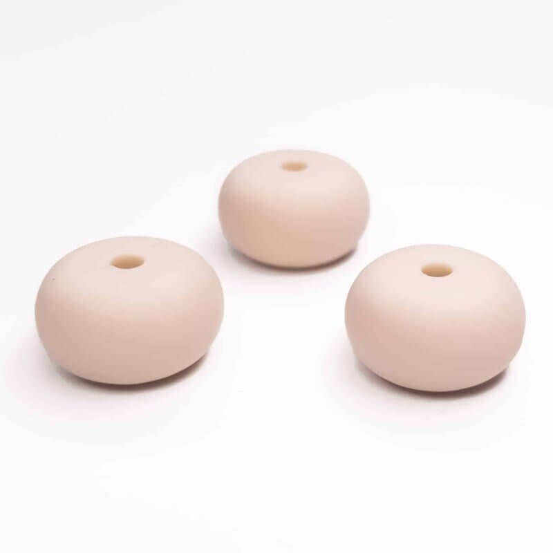 Silicone beads oval abacus oatmeal bpa free pacifier cord pram string teething ring