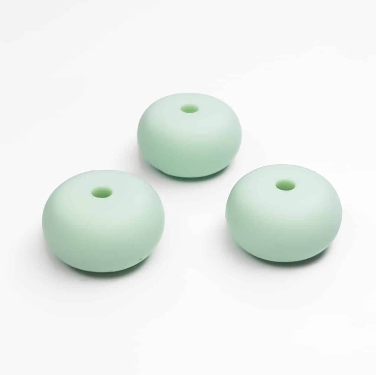 Abaque ovale en silicone vert menthe bpa free dummy cordon de landau anneau de dentition