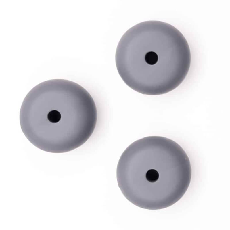 Silicone beads abacus dark gray pram pusher childproof