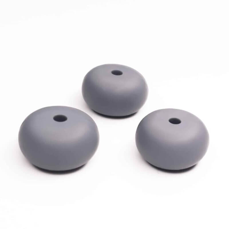 Silicone beads abacus dark gray pram chain