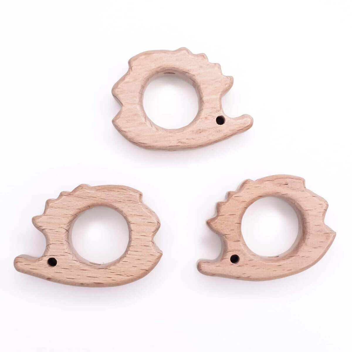 Mini teething beads hedgehog with holes for around bead silicone