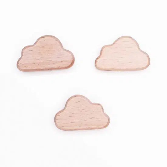 Houten kralen wolk mini bijtfiguur wolk