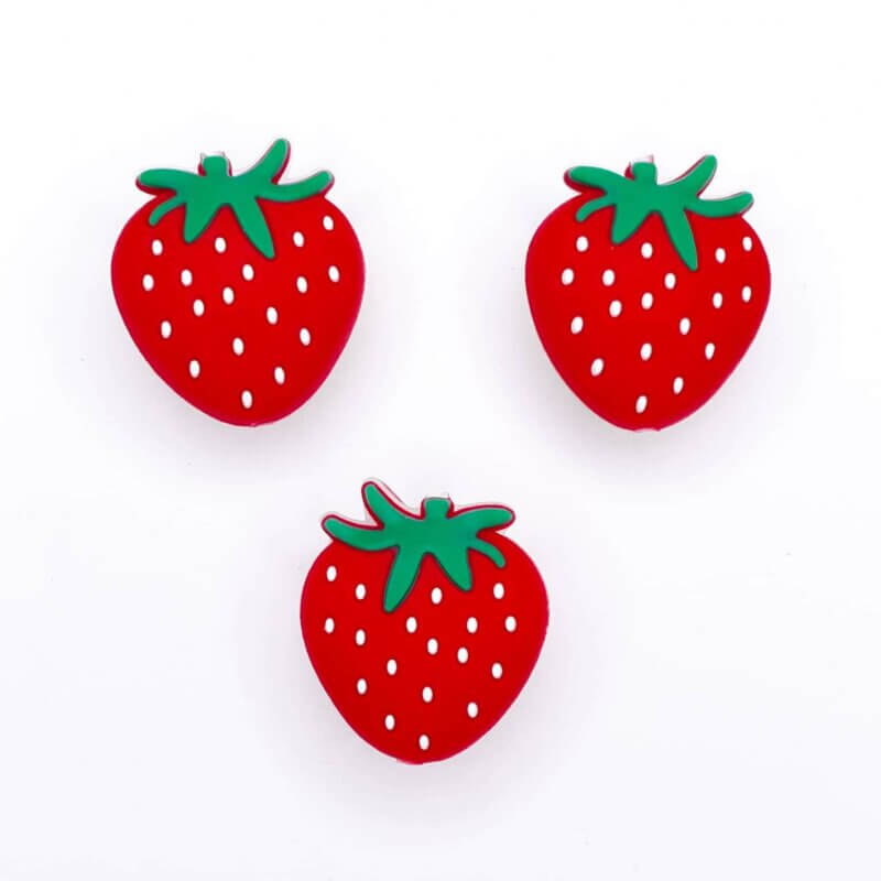 Silicone beads - Strawberry