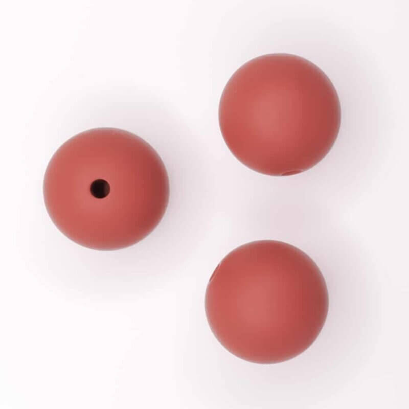 Perles en silicone 19 mm bpa free baby safe dummy cord stone red